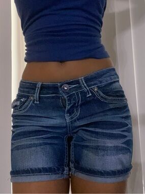 Soundgirl Dark Blue Denim Jean Shorts